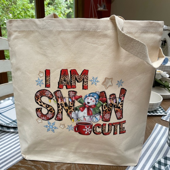 Christmas Canva Tote Bag Organic Cotton - Picture 1 of 3